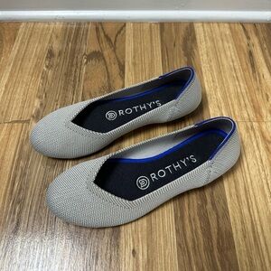 ROTHY'S THE FLAT ROUND TOE GRAY BALLET FLATS SHOES WOMEN'S SIZE 5.5